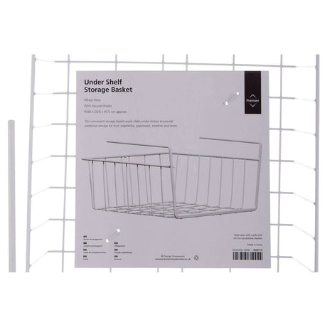 White Storage Basket Small Under Shelf
