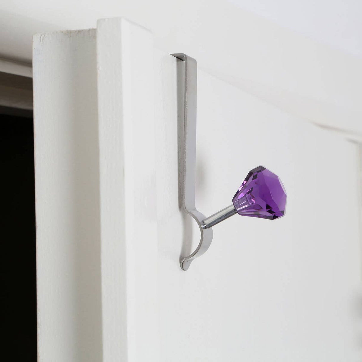 Over Door Purple Diamante Single Hook