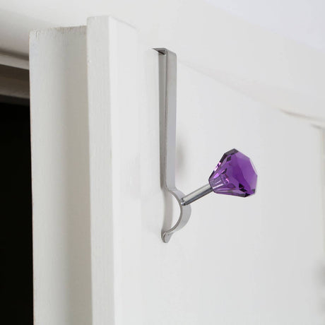 Over Door Purple Diamante Single Hook