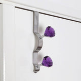 Over Door Purple Diamantes Double Hook