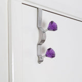 Over Door Purple Diamantes Double Hook