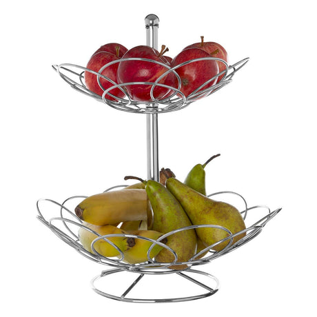 Ellipse 2 Tier Chrome Fruit Basket