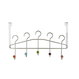 Multicoloured 5 Hook Over Door Hanger