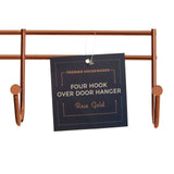 4 Hook Rose Gold Over Door Hanger