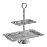 Bailey 2 Tier Hammered Aluminium Cake Stand