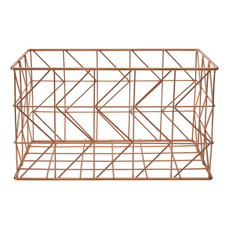 Vertex Copper Finish Zigzag Wire Basket