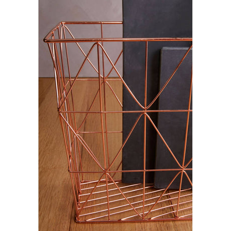 Vertex Copper Finish Zigzag Wire Basket