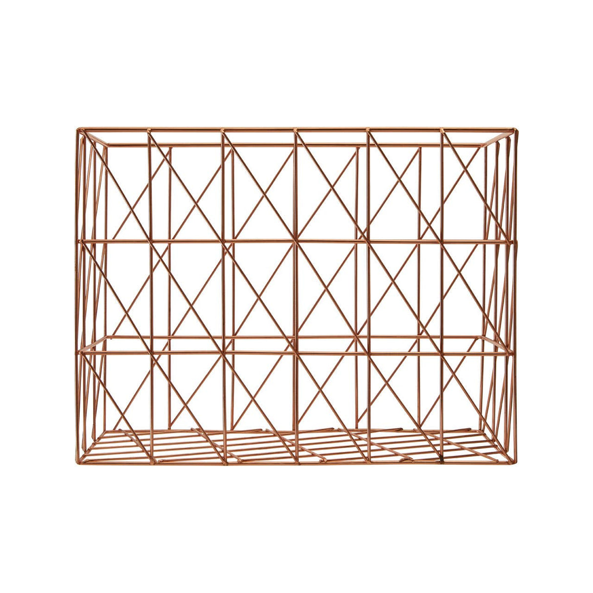 Vertex Copper Finish Cross Design Wire Basket