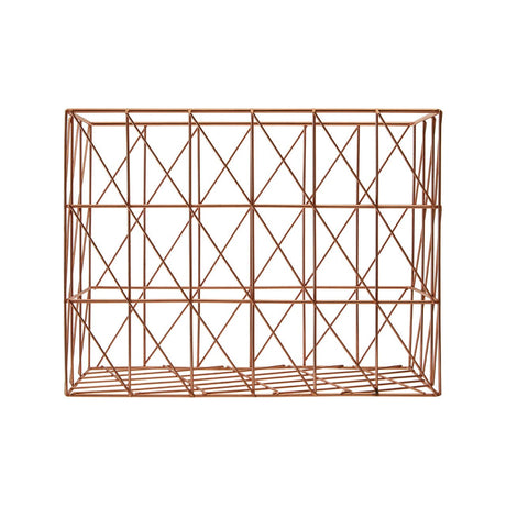 Vertex Copper Finish Cross Design Wire Basket
