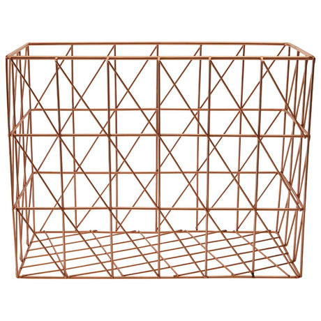 Vertex Copper Finish Cross Design Wire Basket