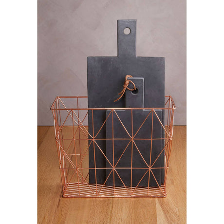 Vertex Copper Finish Cross Design Wire Basket