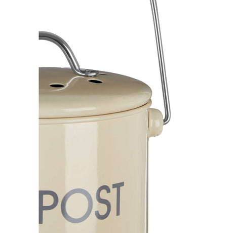 Cream Compost Bin with Handle