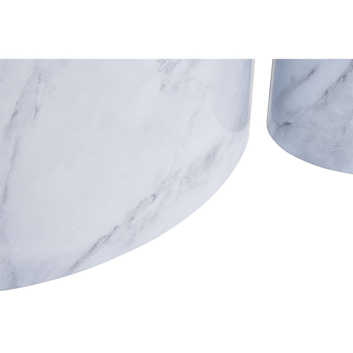 4Pc White Marble Effect Storage Set