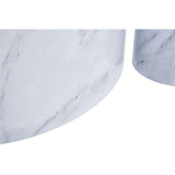 4Pc White Marble Effect Storage Set
