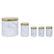 5Pc White Marble Effect Storage Set