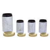 5Pc White Marble Effect Storage Set