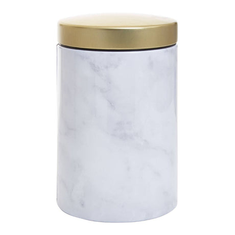5Pc White Marble Effect Storage Set