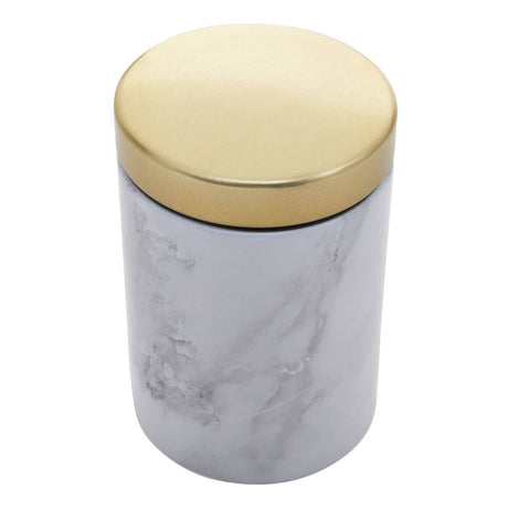 5Pc White Marble Effect Storage Set