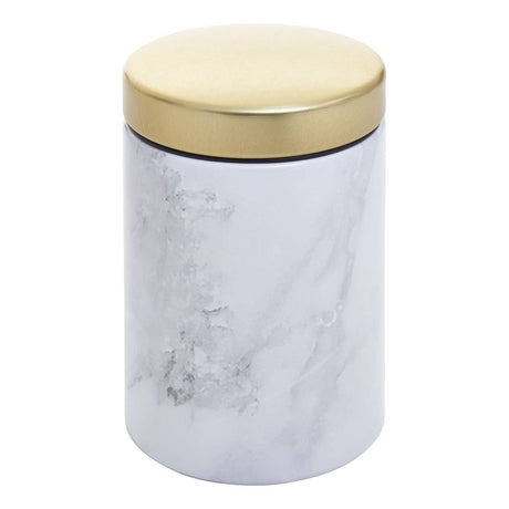 5Pc White Marble Effect Storage Set
