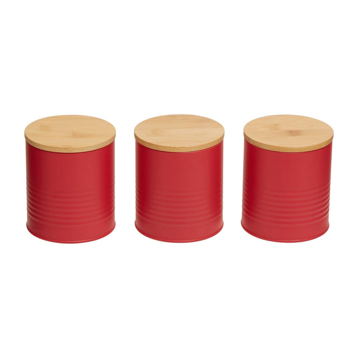 Set Of Three Alton Red Cannisters