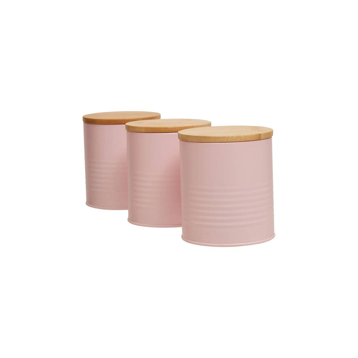 Set Of Three Alton Pink Cannisters