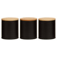 Set Of Three Alton Black Cannisters