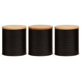 Set Of Three Alton Black Cannisters