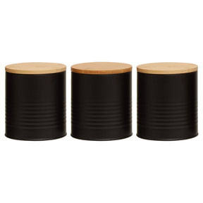 Set Of Three Alton Black Cannisters