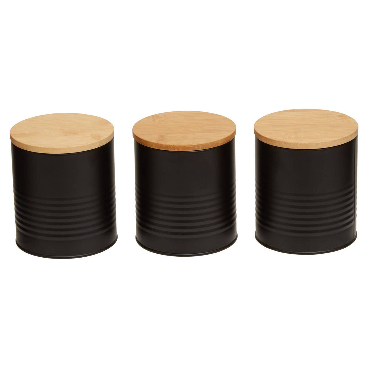 Set Of Three Alton Black Cannisters