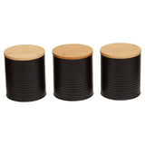 Set Of Three Alton Black Cannisters
