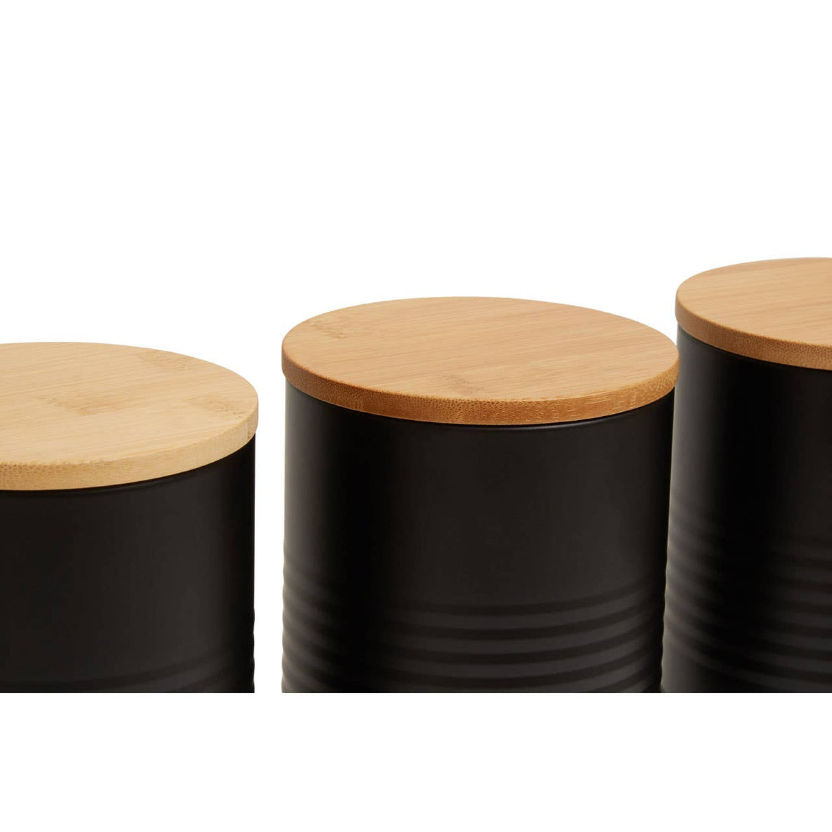 Set Of Three Alton Black Cannisters