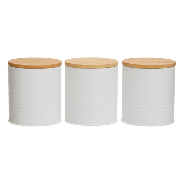 Set Of Three Alton White Cannisters