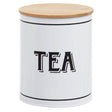 Grocer White Metal Tea Canister