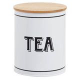 Grocer White Metal Tea Canister