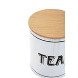 Grocer White Metal Tea Canister