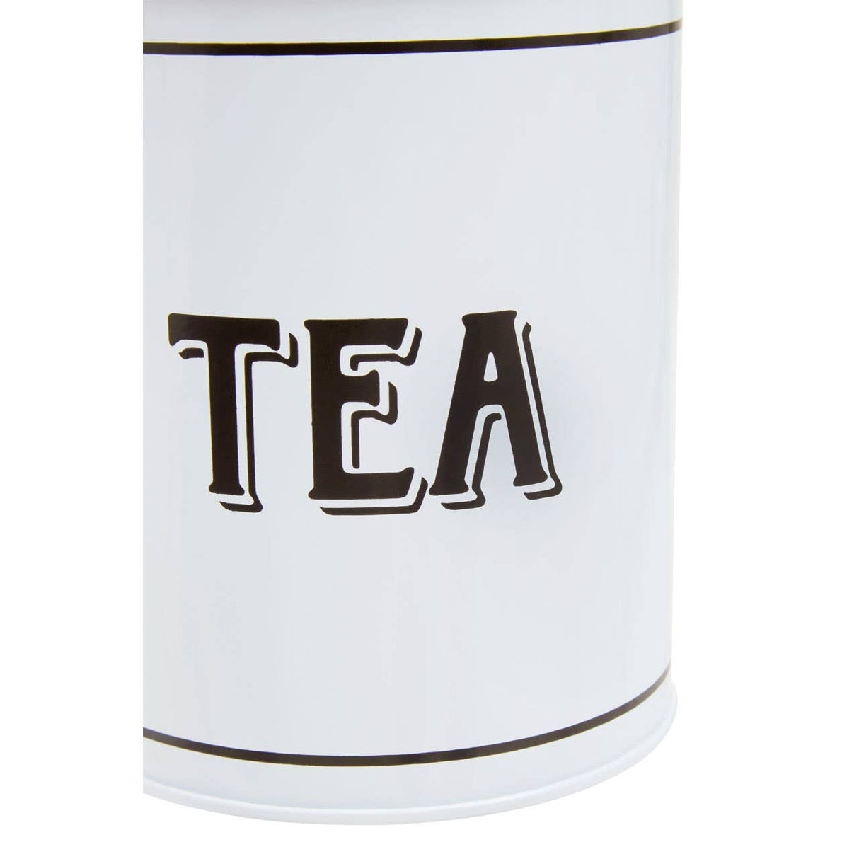 Grocer White Metal Tea Canister