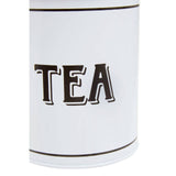 Grocer White Metal Tea Canister