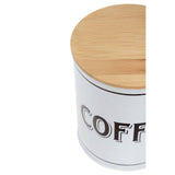 Grocer White Metal Coffee Canister