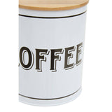 Grocer White Metal Coffee Canister