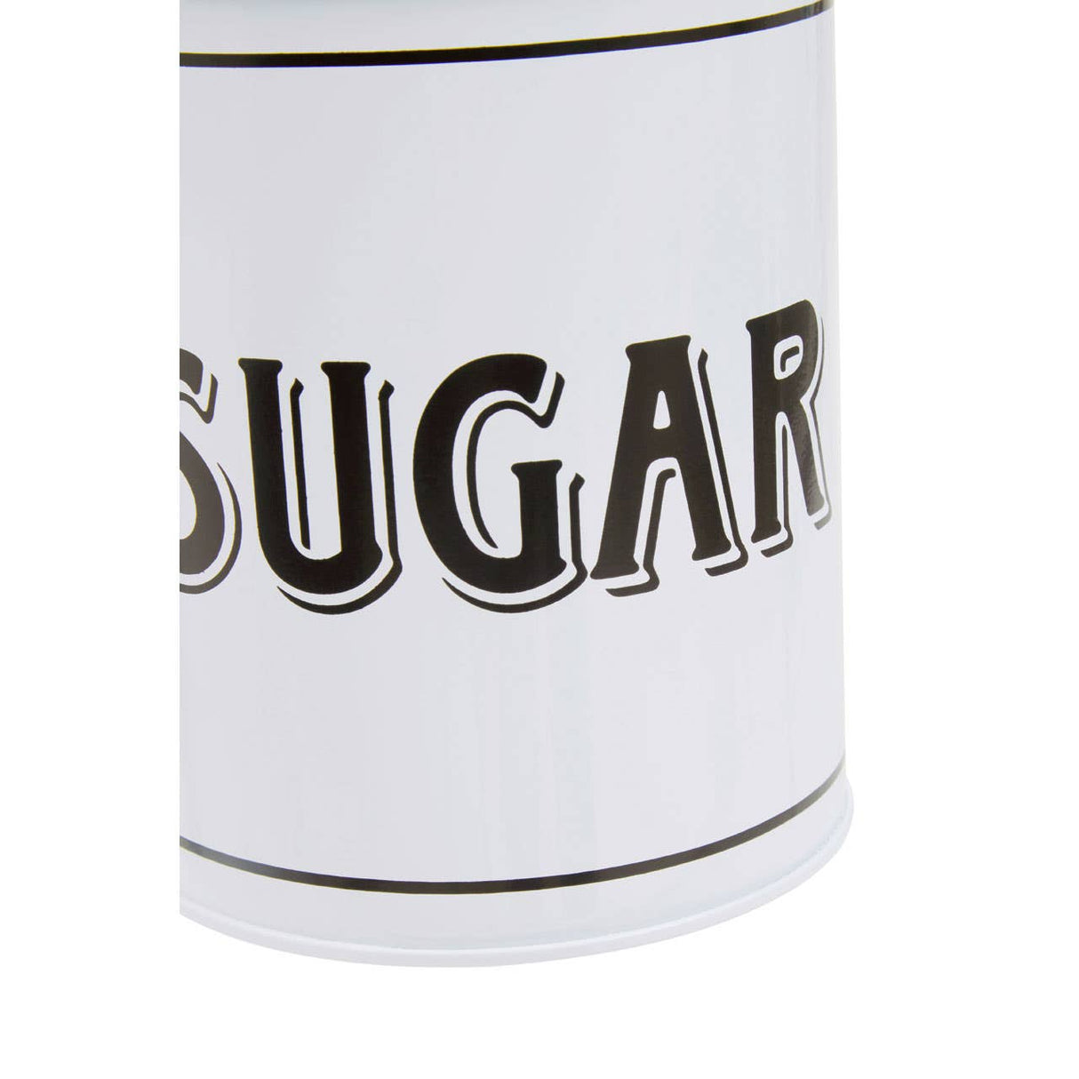 Grocer White Metal Sugar Canister