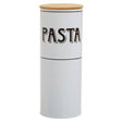 Grocer White Metal Pasta Canister