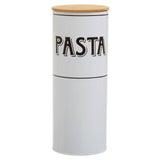 Grocer White Metal Pasta Canister