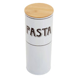 Grocer White Metal Pasta Canister