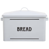 Grocer White Metal Bread Bin