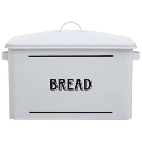 Grocer White Metal Bread Bin