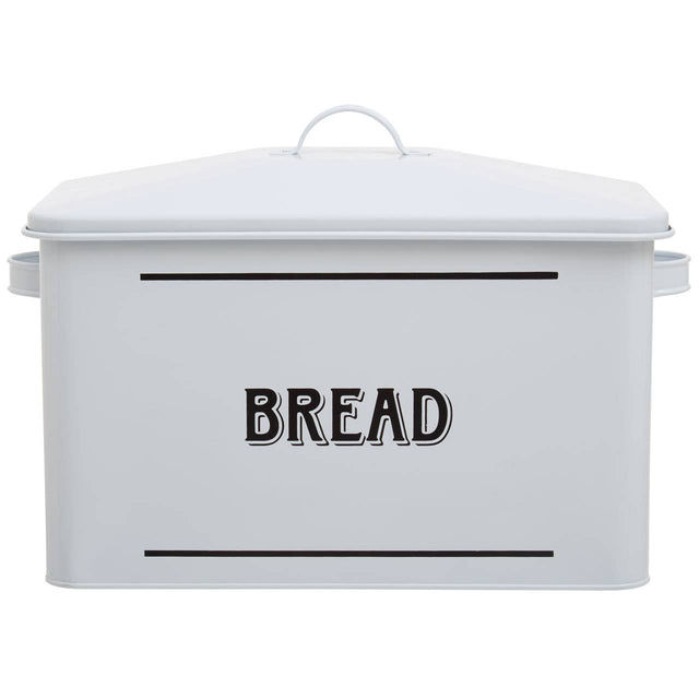 Grocer White Metal Bread Bin