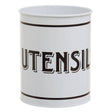 Grocer White Metal Utensil Holder