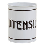Grocer White Metal Utensil Holder