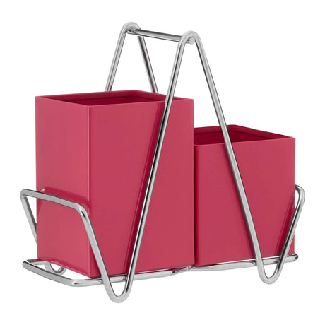 Hot Pink 2 Compartment Cutlery Caddy