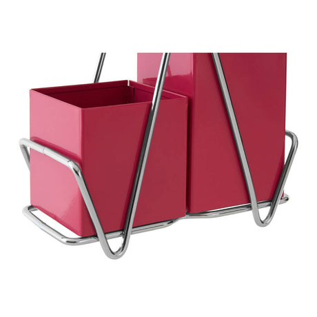 Hot Pink 2 Compartment Cutlery Caddy
